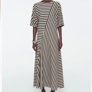 COS Striped 100% Cotton Midi Dress